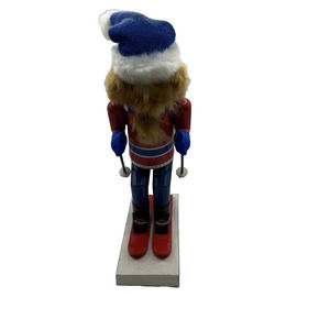 10th Anniversary NUTCRACKER Village 2002 Wooden MALE SKIER